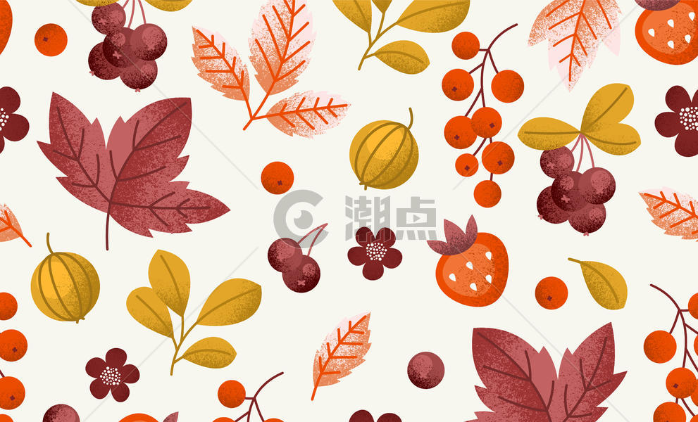 水彩秋天植物背景图片素材免费下载