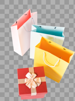 购物袋与礼物盒图片素材免费下载