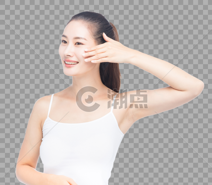 美女美容护肤动作图片素材免费下载