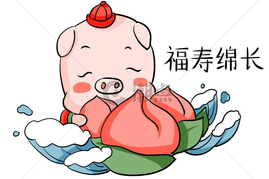 猪年福寿绵长图片素材免费下载