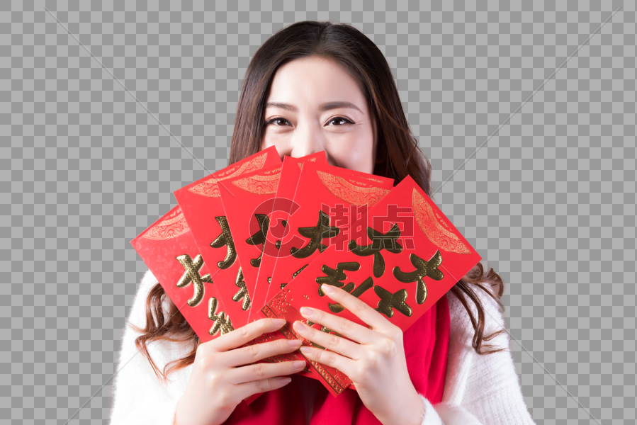 女性手拿红包图片素材免费下载