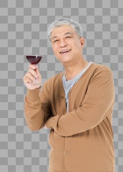 老年人喝红酒图片素材免费下载