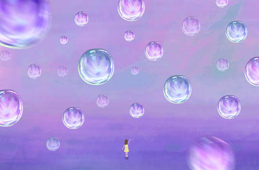 创意梦幻气泡插画图片素材免费下载