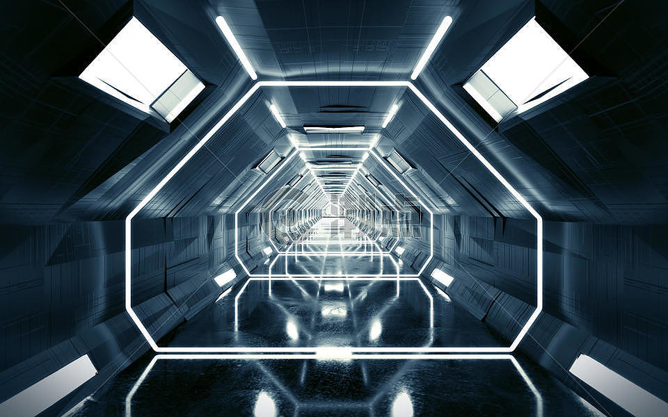 科技空间隧道图片素材免费下载