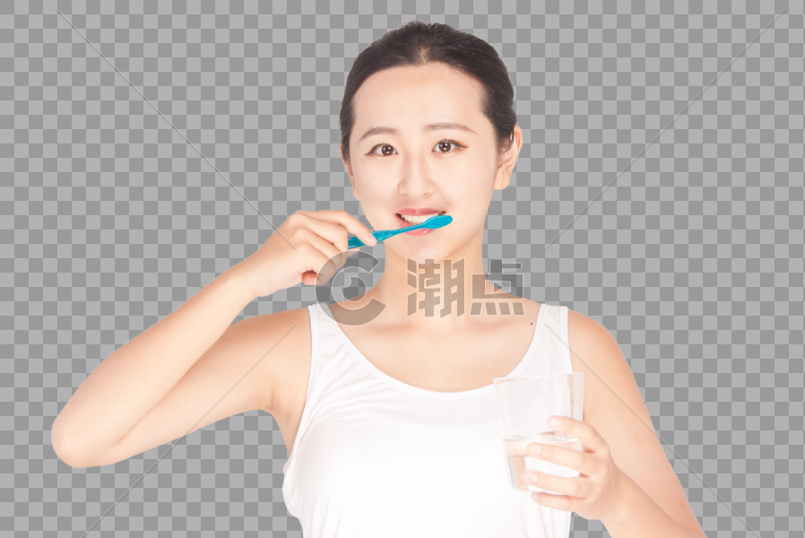 美女刷牙图片素材免费下载