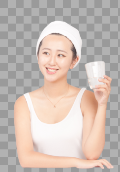 喝水的女人图片素材免费下载