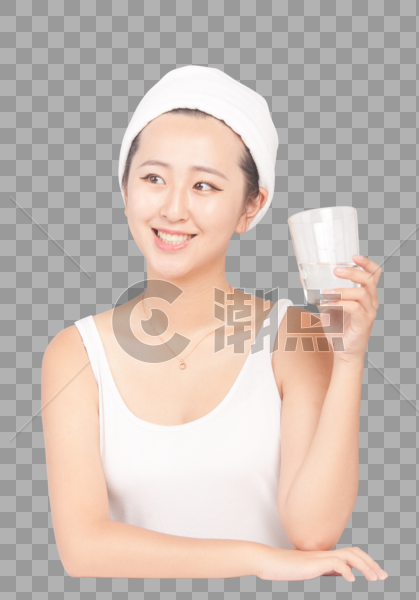 喝水的女人图片素材免费下载