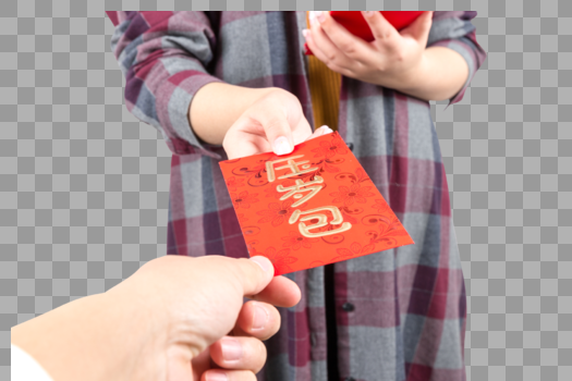 年轻女性新年收发红包棚柏图片素材免费下载