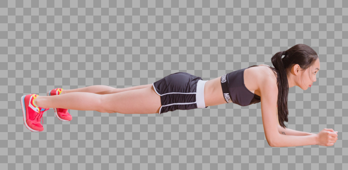运动健身活力美女平板撑图片素材免费下载