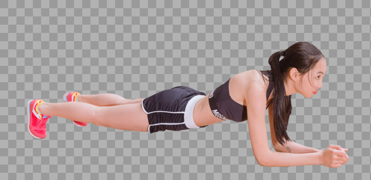 运动健身活力美女平板撑图片素材免费下载