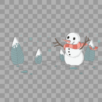 冬天里的雪人元素图片素材免费下载