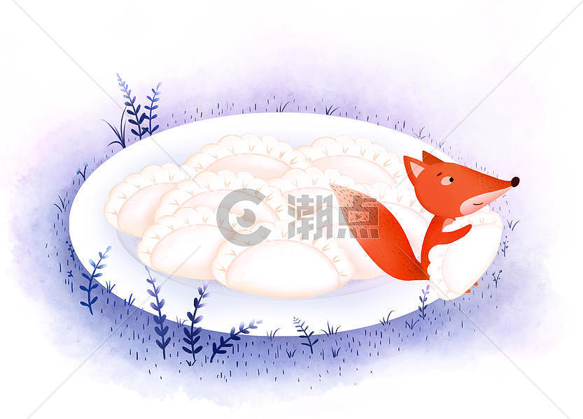 饺子美食插画图片素材免费下载