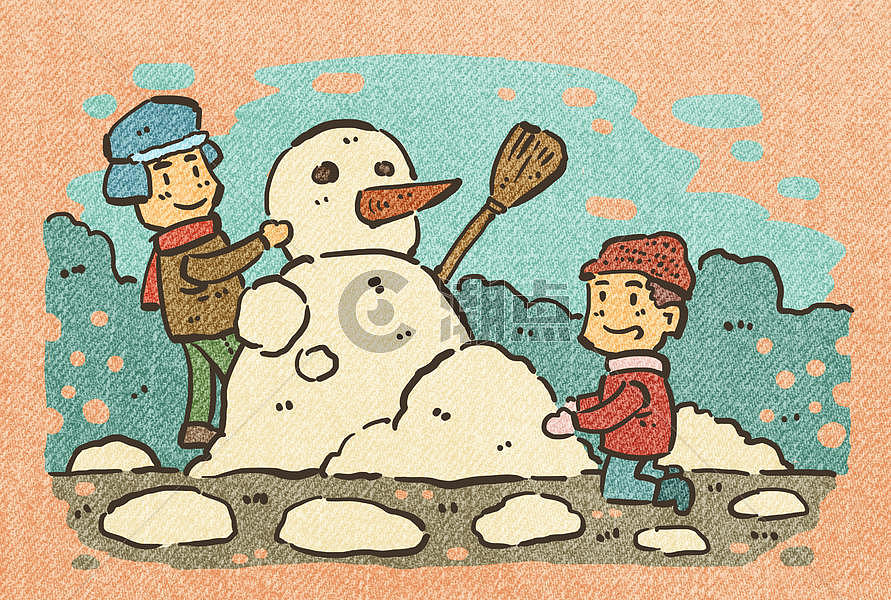 堆雪人图片素材免费下载