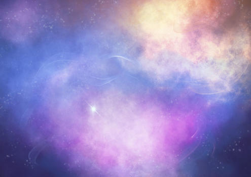 彩色星云星空银河插画图片素材免费下载