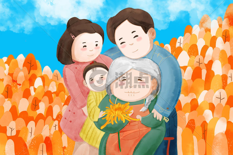 重阳节的出游一家人图片素材免费下载