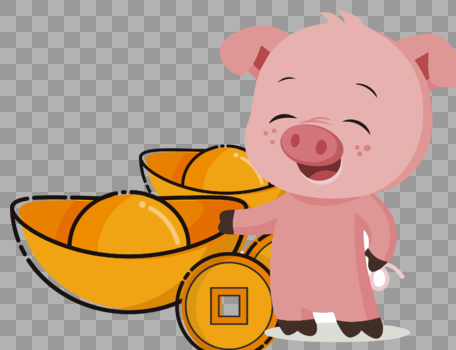 粉色猪形象图片素材免费下载