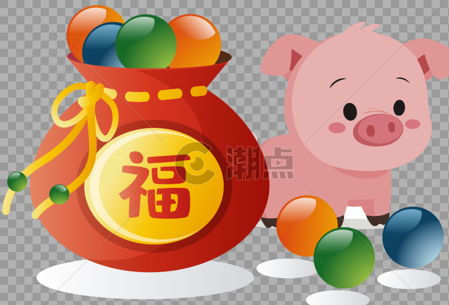春节福气福袋猪年图片素材免费下载