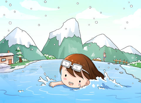冬泳图片素材免费下载