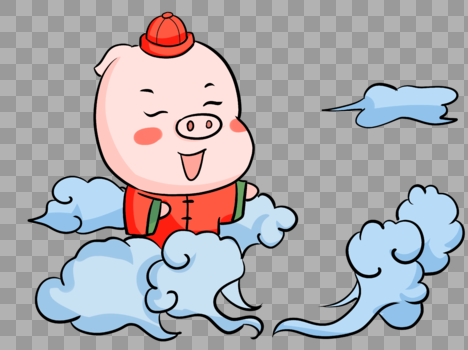 新年猪平步青云图片素材免费下载