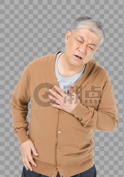 老年男性胸口疼形象图片素材免费下载