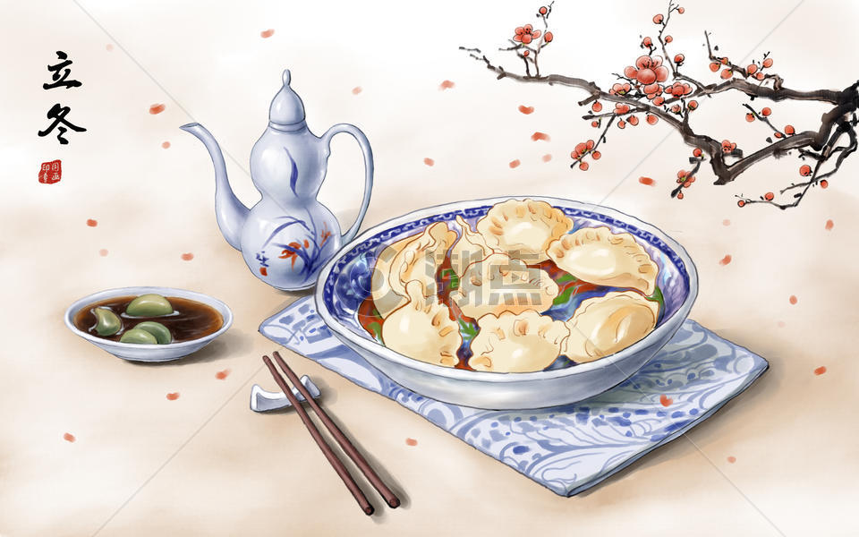 立冬吃饺子图片素材免费下载