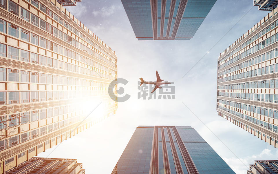 仰拍城市天空通用背景3200*2000图片素材免费下载-编号196488-潮点视频