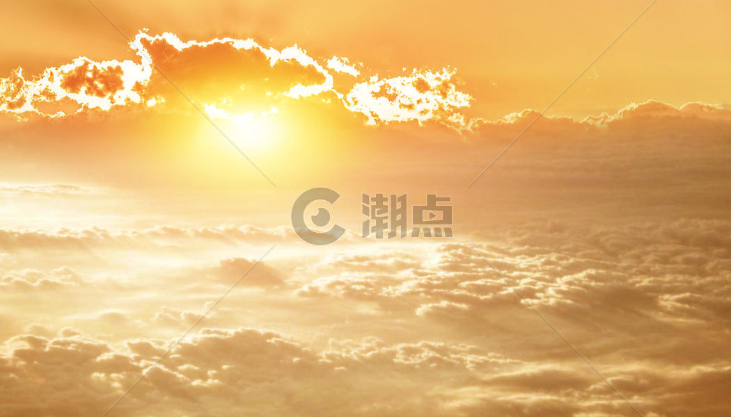 夕阳云端背景图片素材免费下载