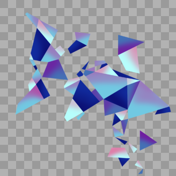 蓝色几何三角图片素材免费下载