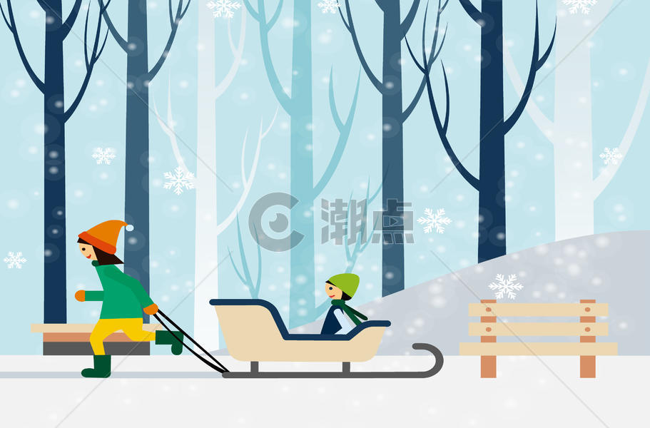 冬季运动拉雪橇图片素材免费下载
