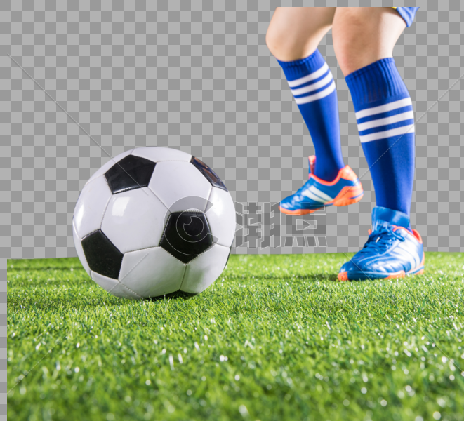 足球运动员踢球动作草地图片素材免费下载