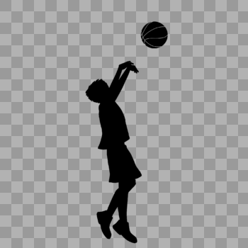打篮球的人剪影图片素材免费下载