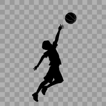 打篮球的人剪影图片素材免费下载