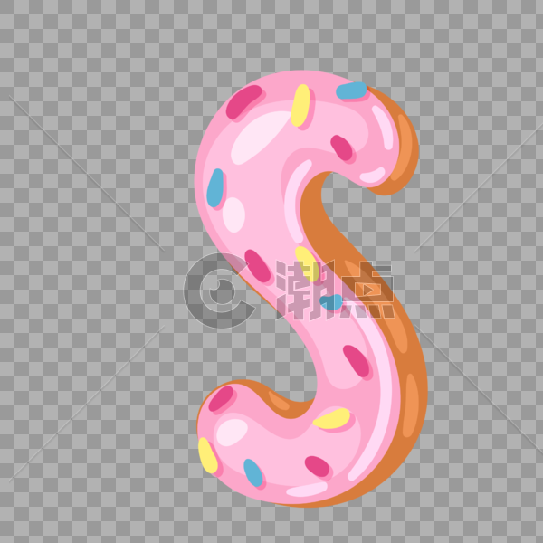 甜甜圈英文字母S图片素材免费下载
