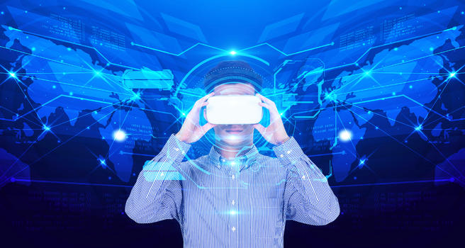 VR眼镜数据投影图片素材免费下载