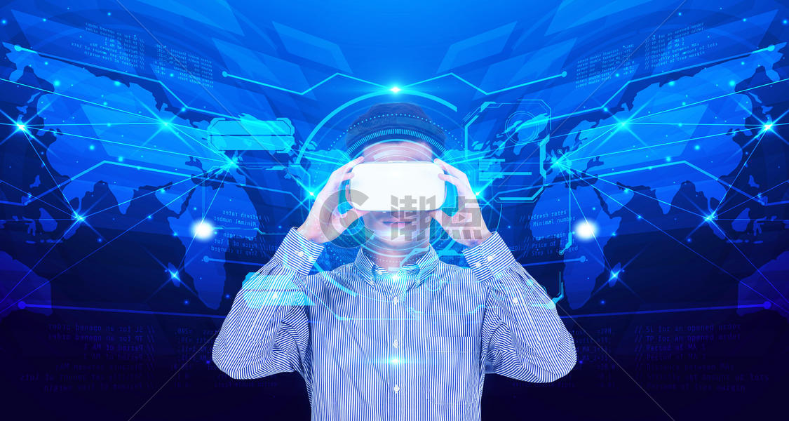 VR眼镜数据投影图片素材免费下载