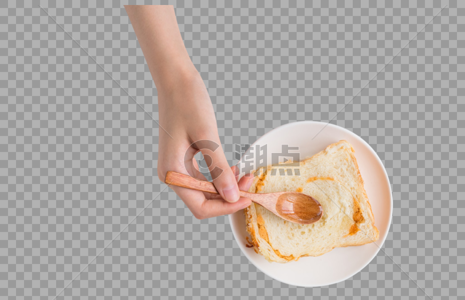 给面包抹酱汁图片素材免费下载