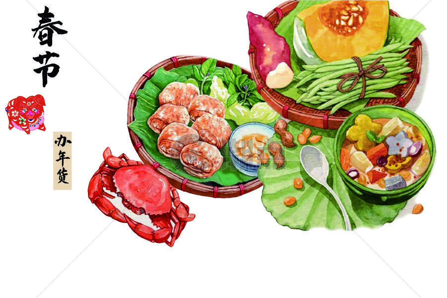 春节-办年货-春节美食主食图片素材免费下载