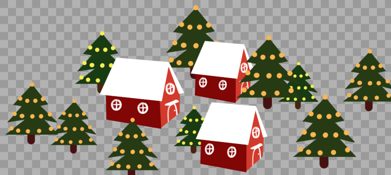圣诞树和房子图片素材免费下载
