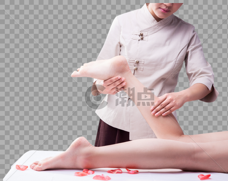 美容养生技师给腿部按摩图片素材免费下载