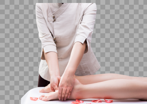美容养生技师给腿部按摩图片素材免费下载