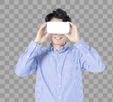 青年男性人像VR眼镜科技感图片素材免费下载