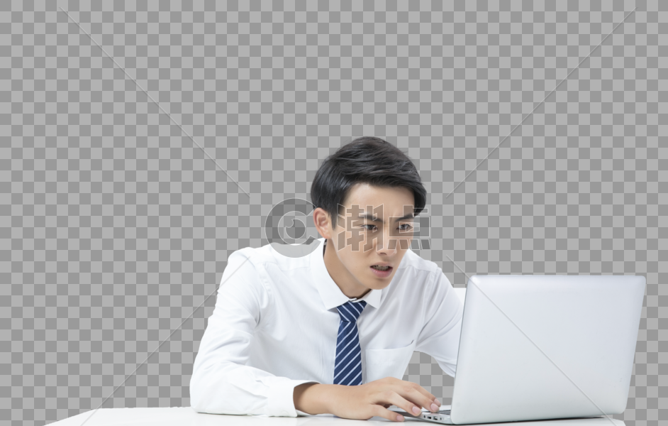 商务男性在电脑上工作图片素材免费下载