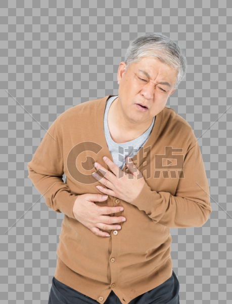 老年男性胸口疼形象图片素材免费下载
