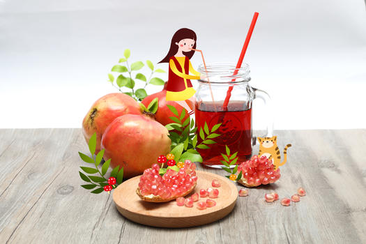 创意石榴果汁造型图片素材免费下载