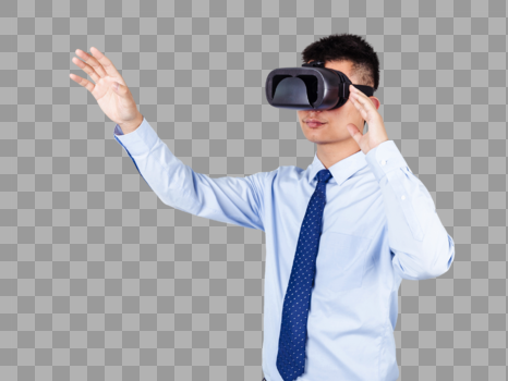 业男性体验科技VR眼镜图片素材免费下载