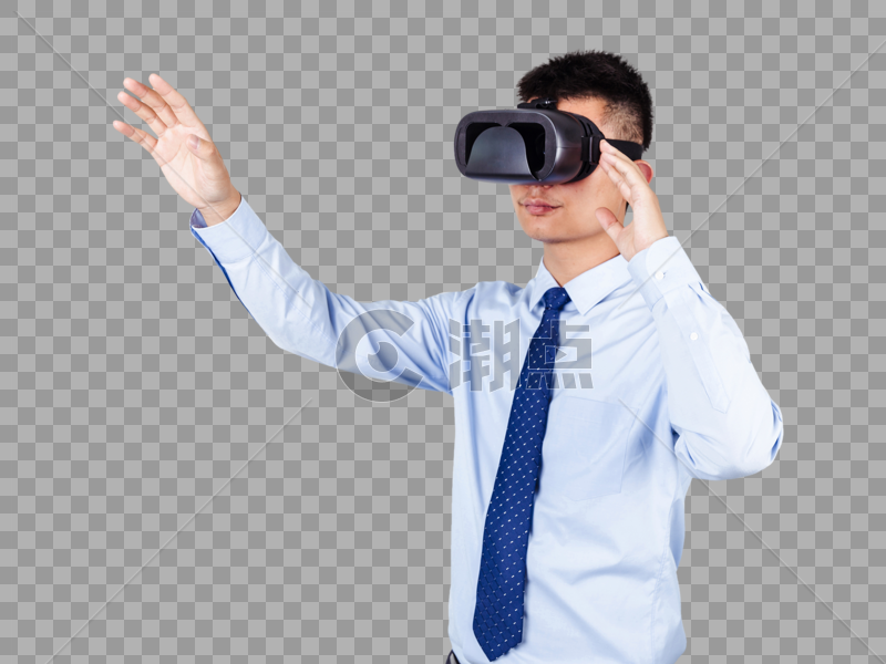 业男性体验科技VR眼镜图片素材免费下载