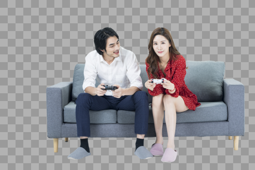 情侣一起打游戏图片素材免费下载