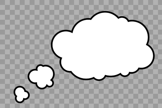 黑色卡通云朵气泡对话框图片素材免费下载