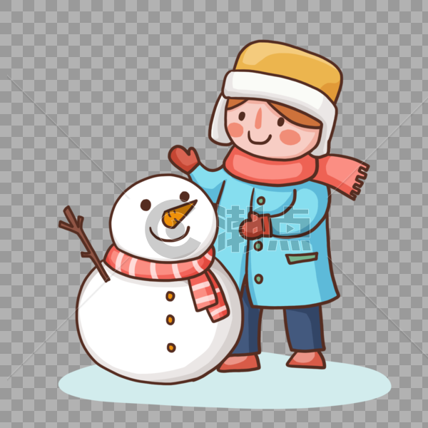 冬天堆雪人图片素材免费下载