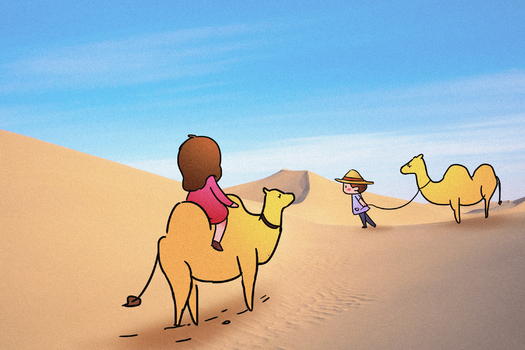 骑骆驼创意摄影插画图片素材免费下载